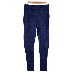 Paradox Womens Base Layer Leggings Merino Wool Blend Blue Geometric Size Medium